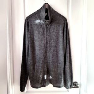 Civil Society Men's Font Zip Sweater Heather Gray Size Large